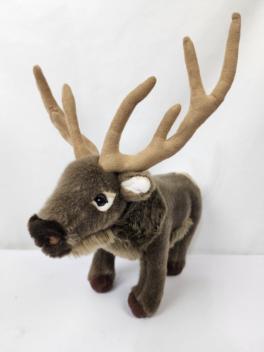 Jaag Poseable Realistic Elk Deer Plush Beige Brown Tall Antlers 17" EUC